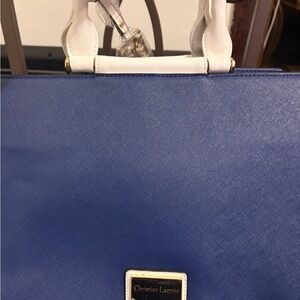 Christian Lacroix Royal Blue and White Satchel